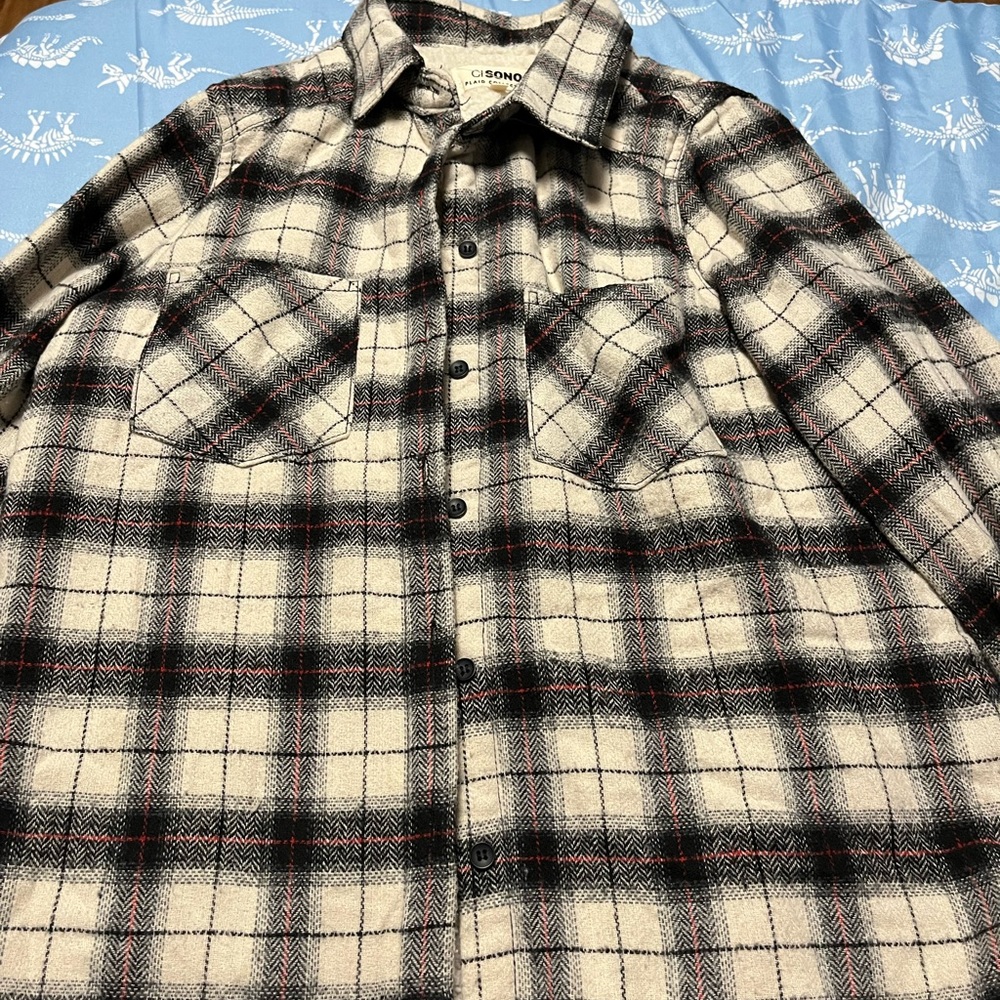 Ci Sono Black and White Plaid Jacket